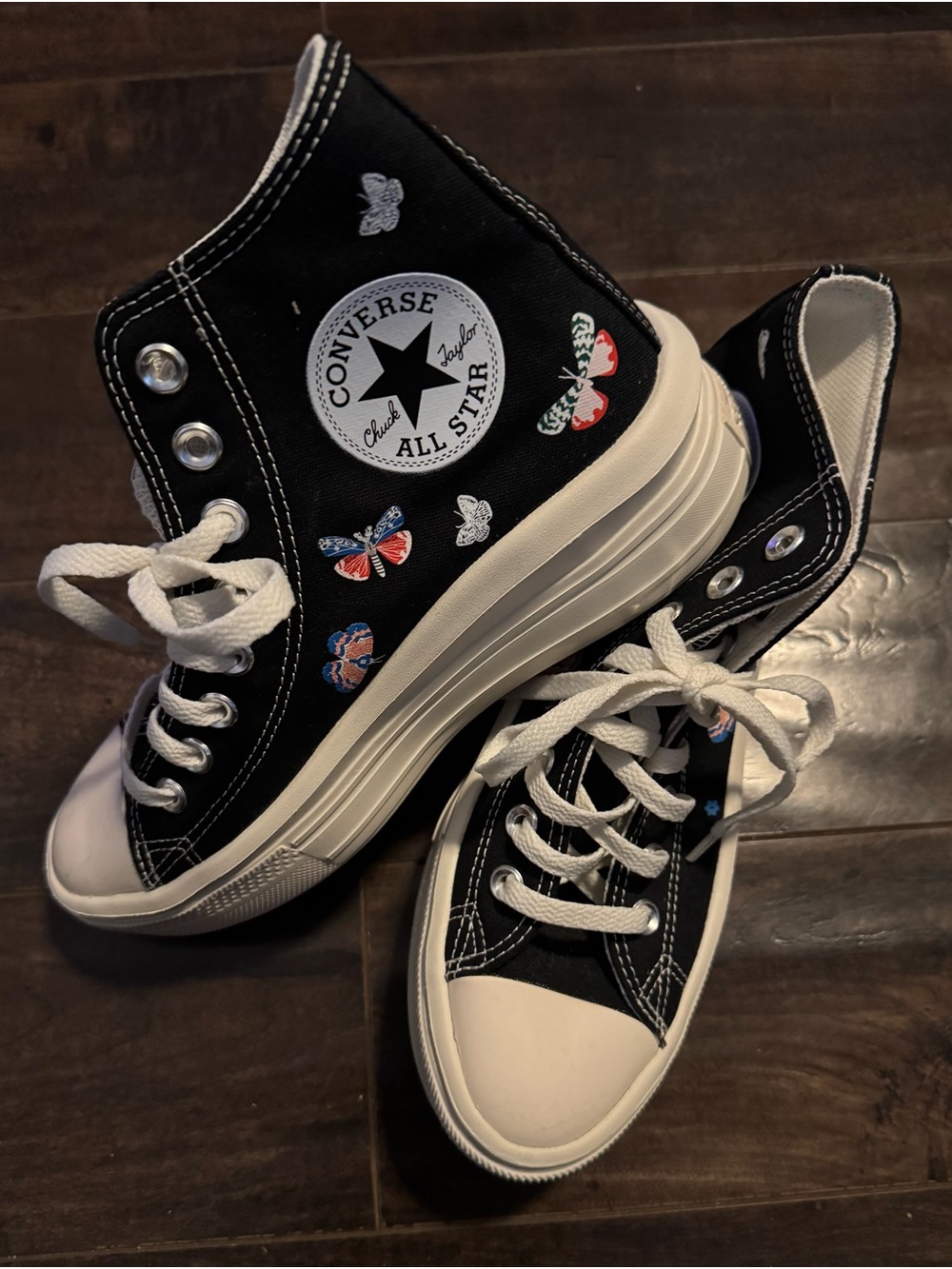 Converse Chuck Taylor All Star Move Platform High Top Lace-Up Butterfly W7.5